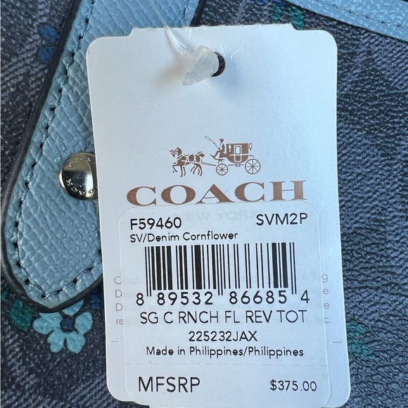 Coach Reversible Tote Denim Cornflower - Picture 4 of 5